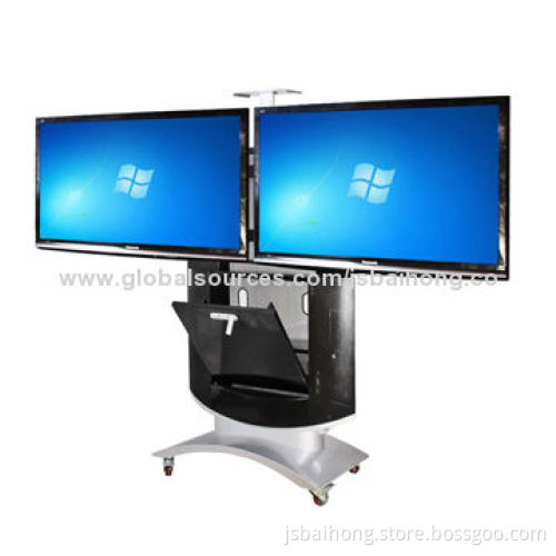 Double Screen TV Rack with 3.94-inch Adjustable Height